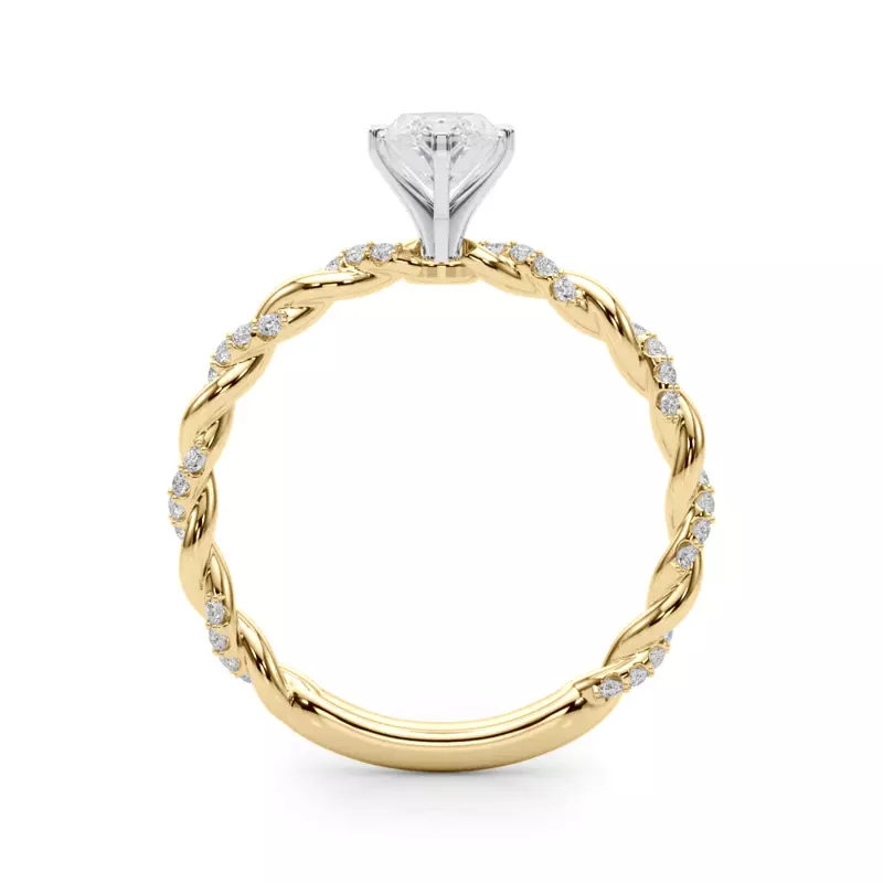 14K Yellow Gold Freya Diamond Twist Engagement Ring