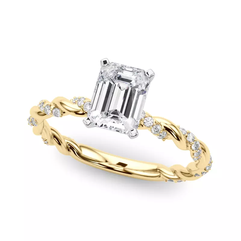 14K Yellow Gold Freya Diamond Twist Engagement Ring
