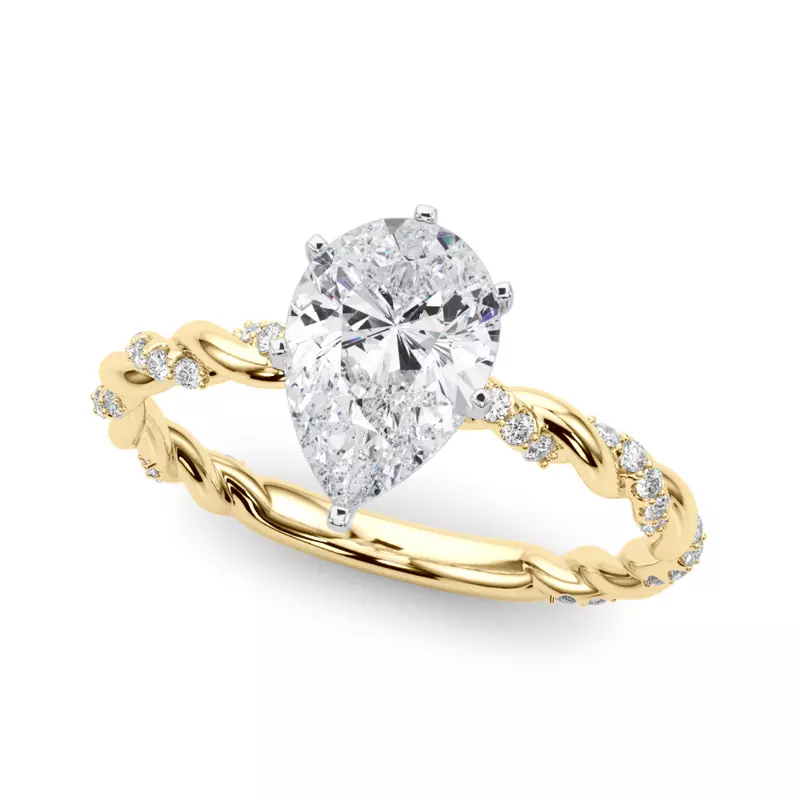 14K Yellow Gold Freya Diamond Twist Engagement Ring