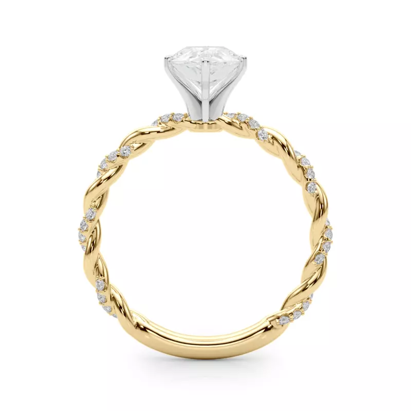 14K Yellow Gold Freya Diamond Twist Engagement Ring