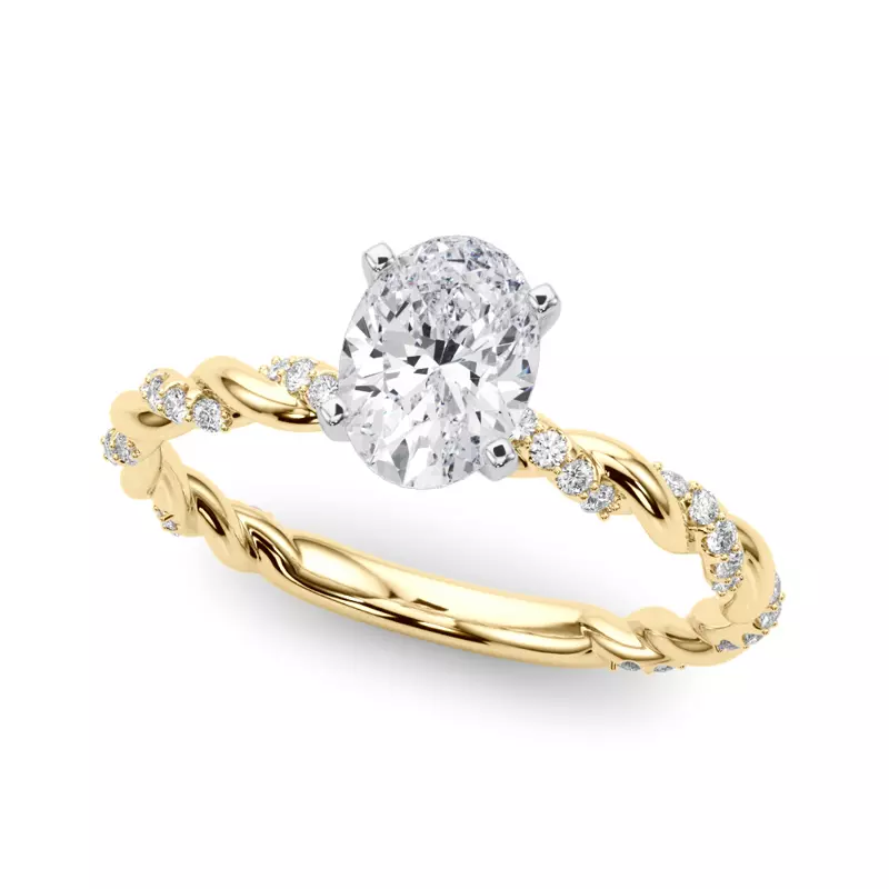 14K Yellow Gold Freya Diamond Twist Engagement Ring