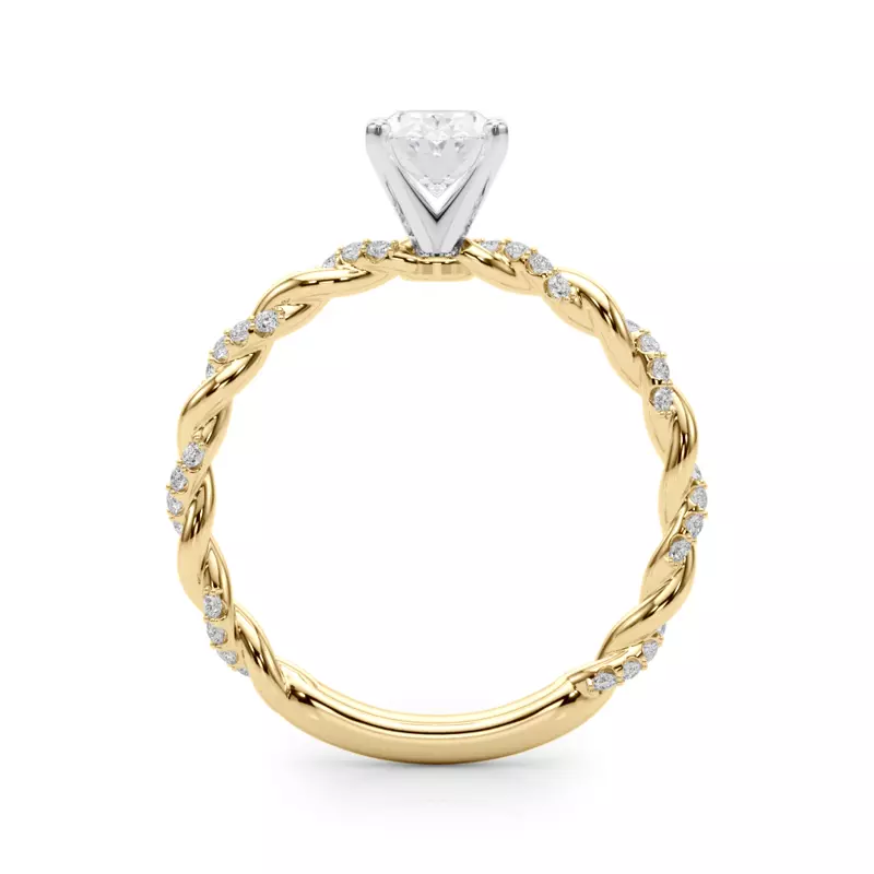 14K Yellow Gold Freya Diamond Twist Engagement Ring