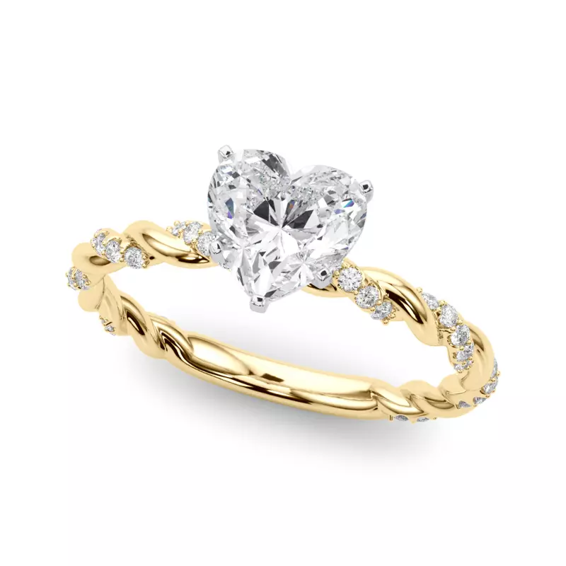 14K Yellow Gold Freya Diamond Twist Engagement Ring