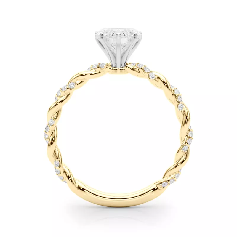 14K Yellow Gold Freya Diamond Twist Engagement Ring