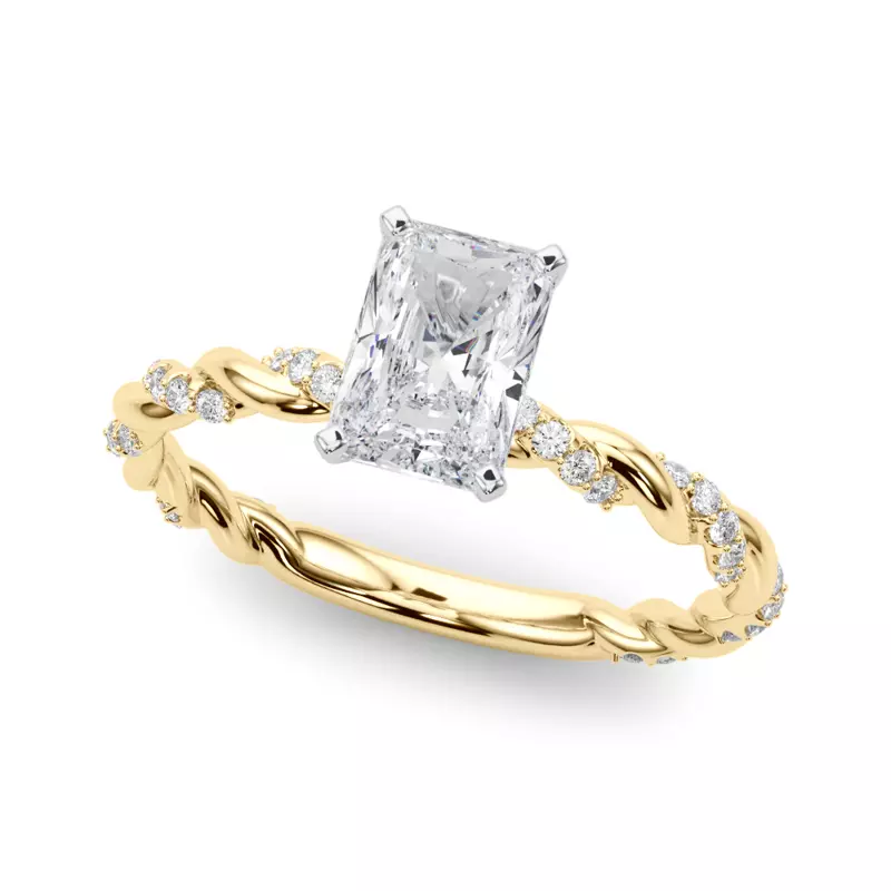 14K Yellow Gold Freya Diamond Twist Engagement Ring
