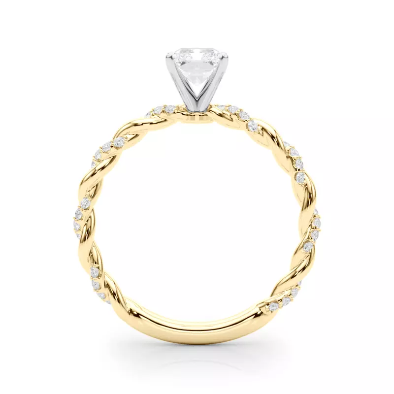 14K Yellow Gold Freya Diamond Twist Engagement Ring
