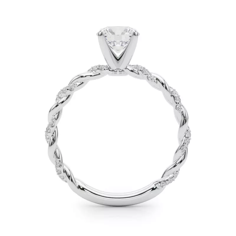 18K White Gold Freya Diamond Twist Engagement Ring