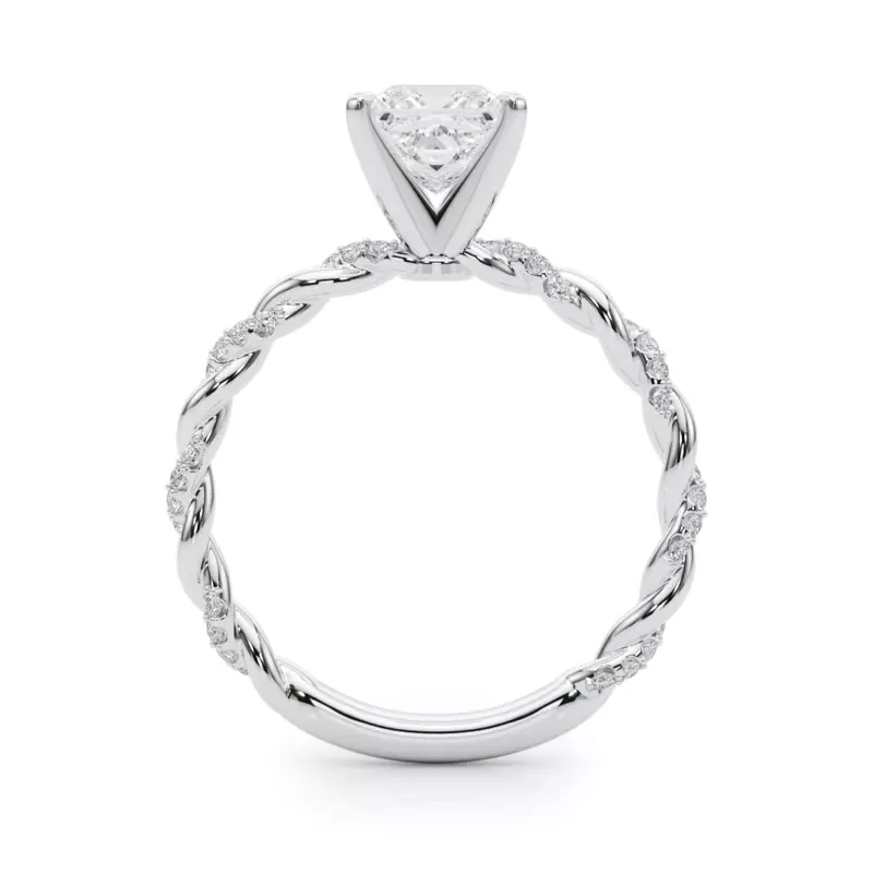 18K White Gold Freya Diamond Twist Engagement Ring