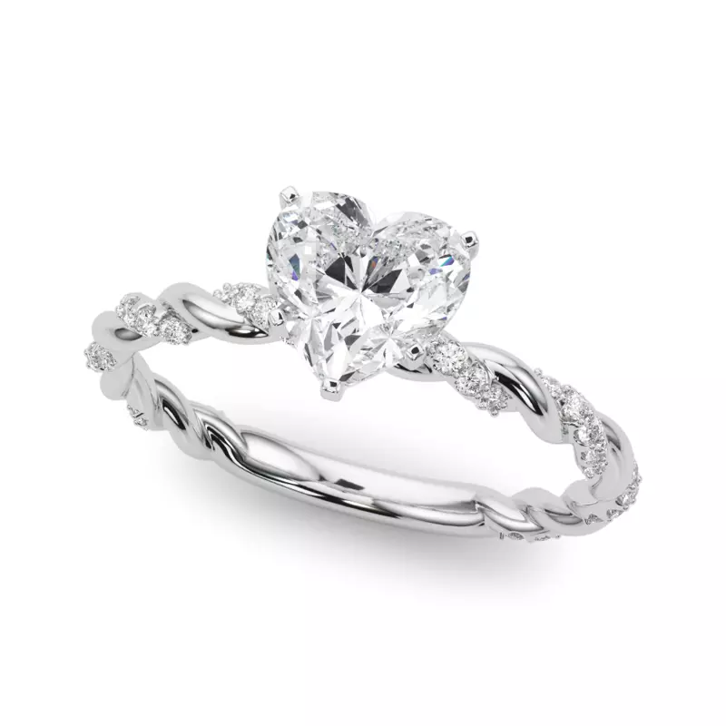 18K White Gold Freya Diamond Twist Engagement Ring