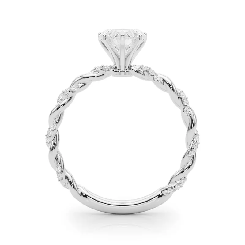 18K White Gold Freya Diamond Twist Engagement Ring
