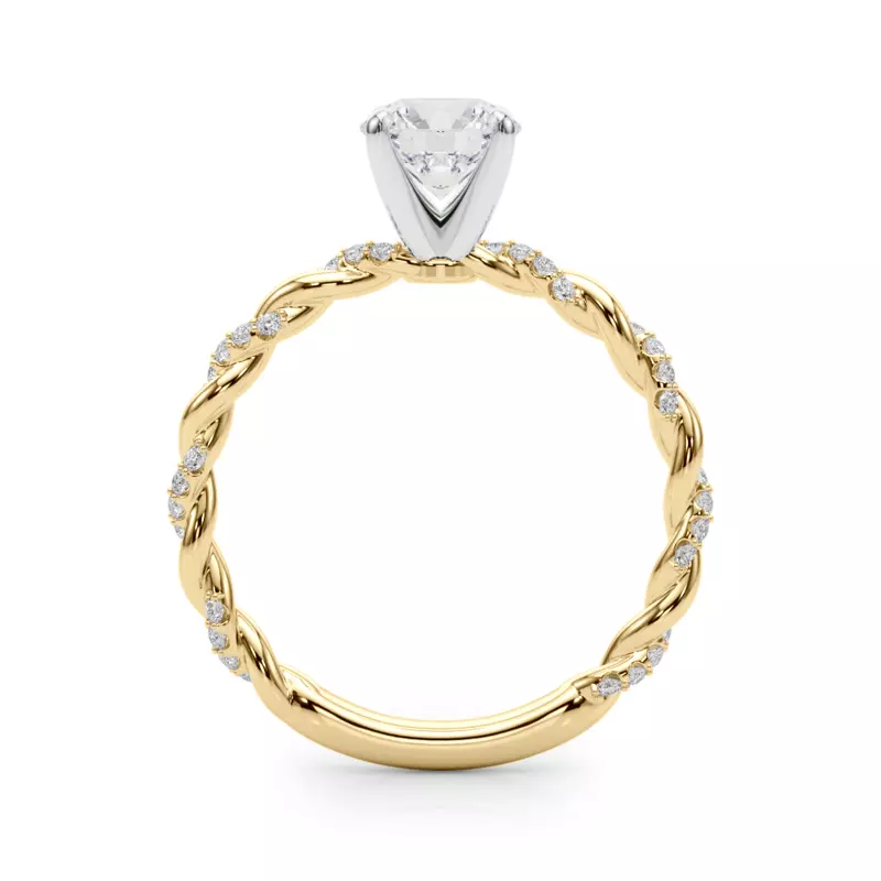 18K Yellow Gold Freya Diamond Twist Engagement Ring