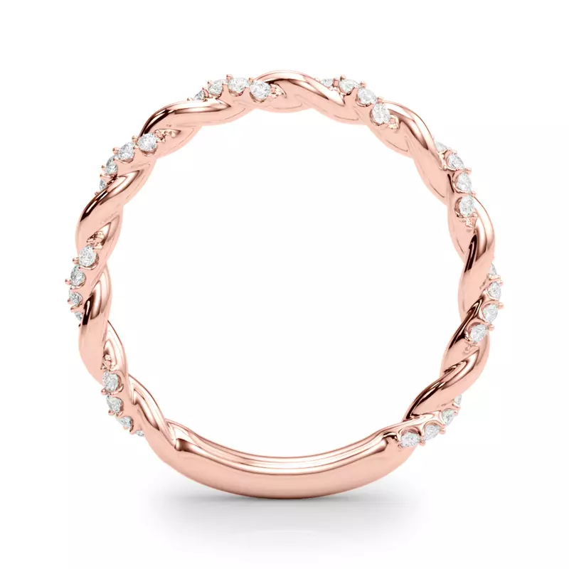 14K Rose Gold Freya Diamond Twist Wedding Band