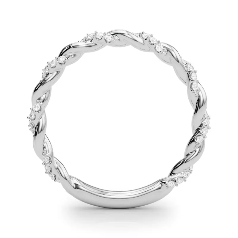 14K White Gold Freya Diamond Twist Wedding Band