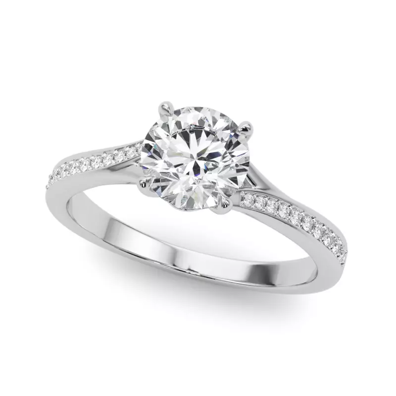 Platinum Havana Pave Bypass Engagement Ring