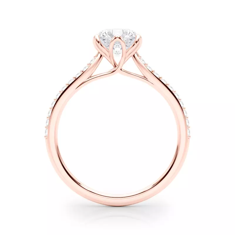 14K Rose Gold Tulip Pavé Diamond Engagement Ring