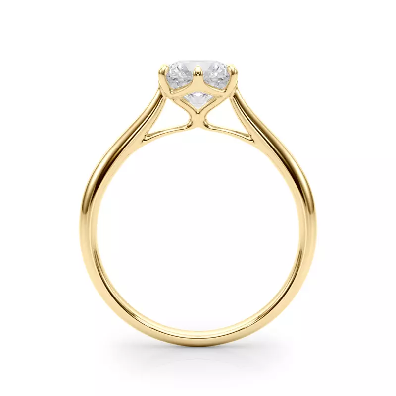 18K Yellow Gold Cheyenne 6 Prong Solitaire Engagement Ring