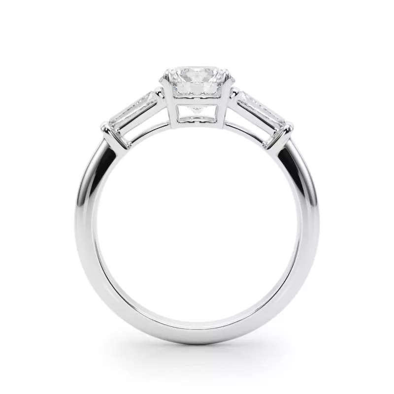 18K White Gold Sable Three-Stone Engagement Ring