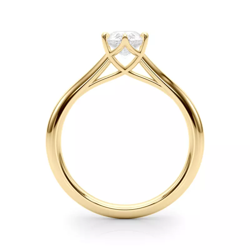 18K Yellow Gold Damite Solitaire Engagement Ring