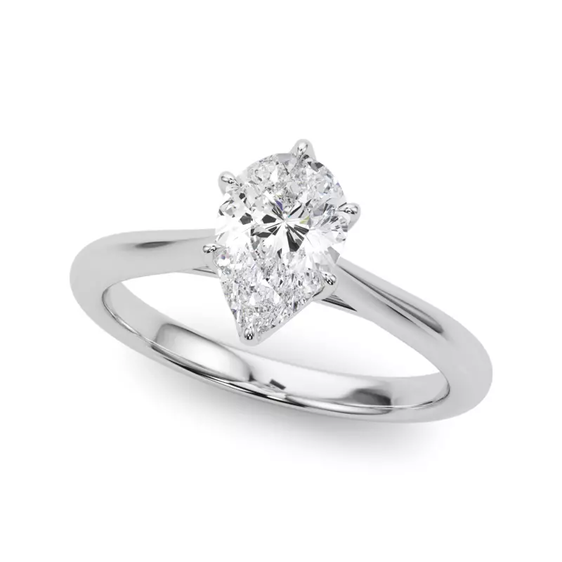 Platinum Damite Solitaire Engagement Ring