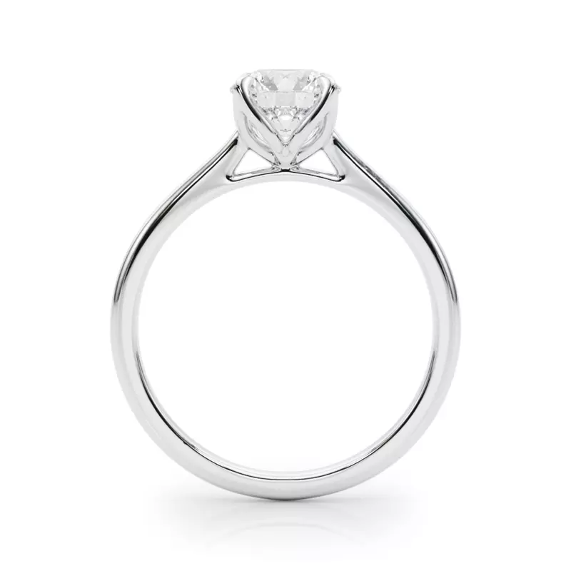 14K White Gold Komiko Tulip Inspired Solitaire Engagement Ring