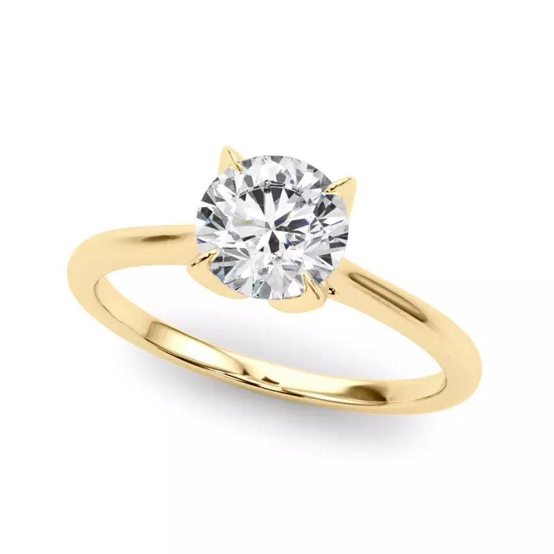 18K Yellow Gold Komiko Tulip Inspired Solitaire Engagement Ring