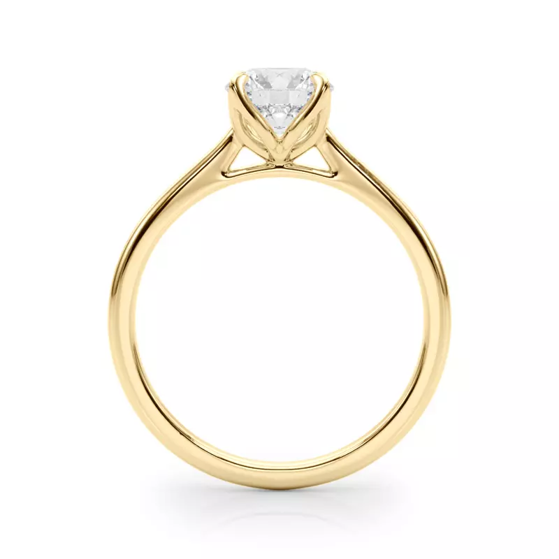 18K Yellow Gold Komiko Tulip Inspired Solitaire Engagement Ring