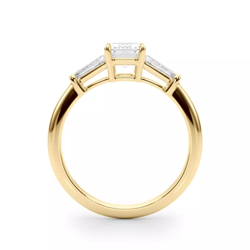 14K Yellow Gold Fox Three-Stone Engagement Ring