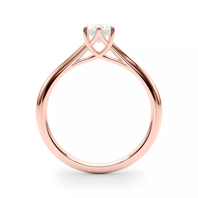 14K Rose Gold Lakely Oval Diamond Solitaire Engagement Ring