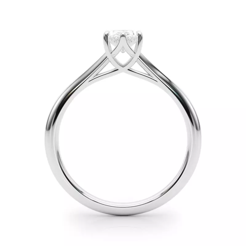 18K White Gold Lakely Oval Diamond Solitaire Engagement Ring