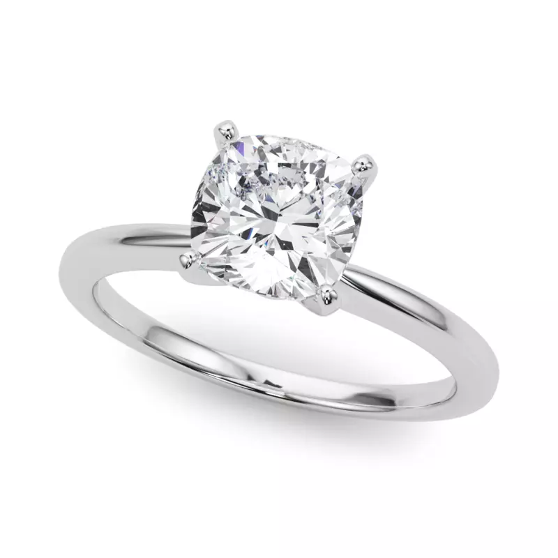 14K White Gold Windy Solitaire Engagement Ring