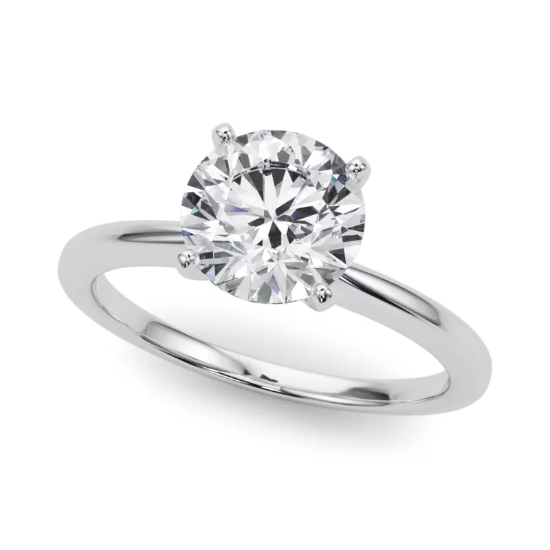 14K White Gold Windy Solitaire Engagement Ring