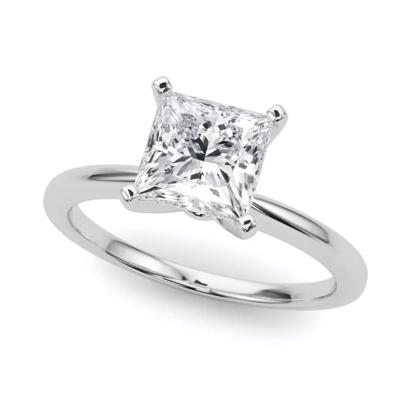 14K White Gold Windy Solitaire Engagement Ring