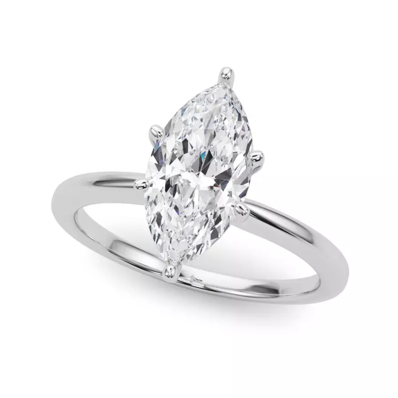 14K White Gold Windy Solitaire Engagement Ring