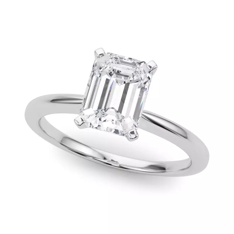 14K White Gold Windy Solitaire Engagement Ring