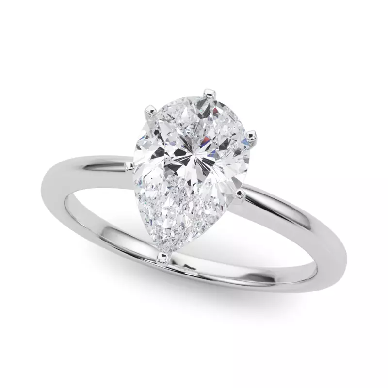 14K White Gold Windy Solitaire Engagement Ring