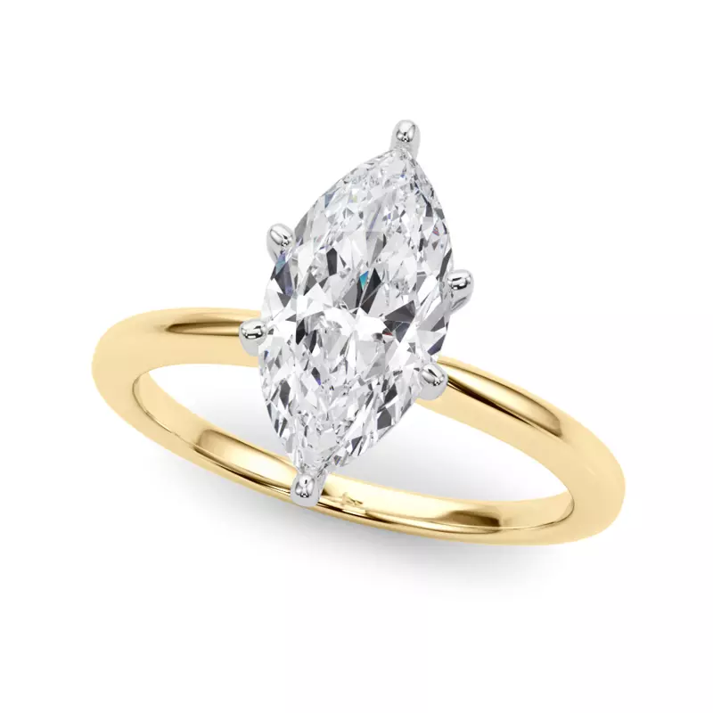 14K Yellow Gold Windy Solitaire Engagement Ring