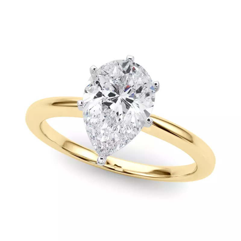 14K Yellow Gold Windy Solitaire Engagement Ring