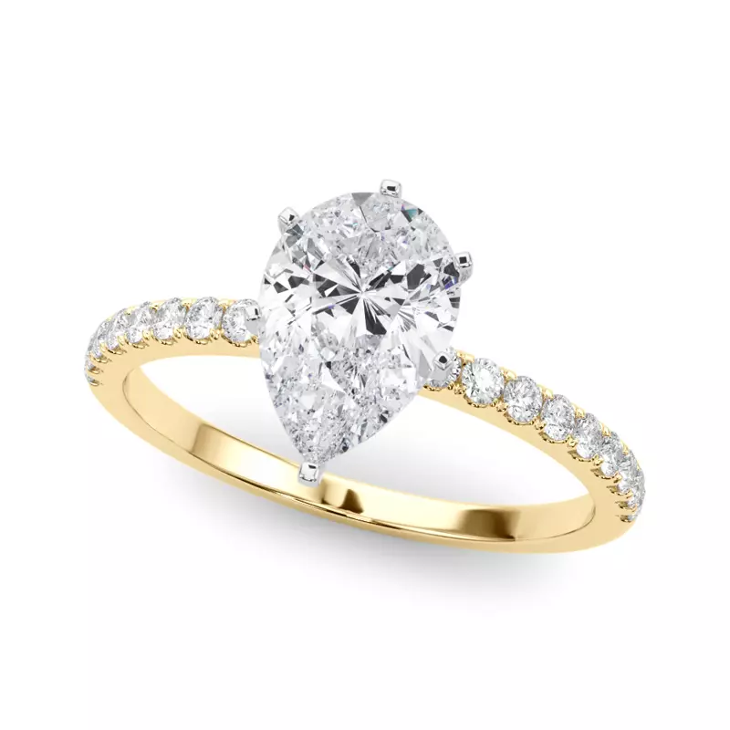 18K Yellow Gold Joanna Classic Pave Diamond Engagement Ring