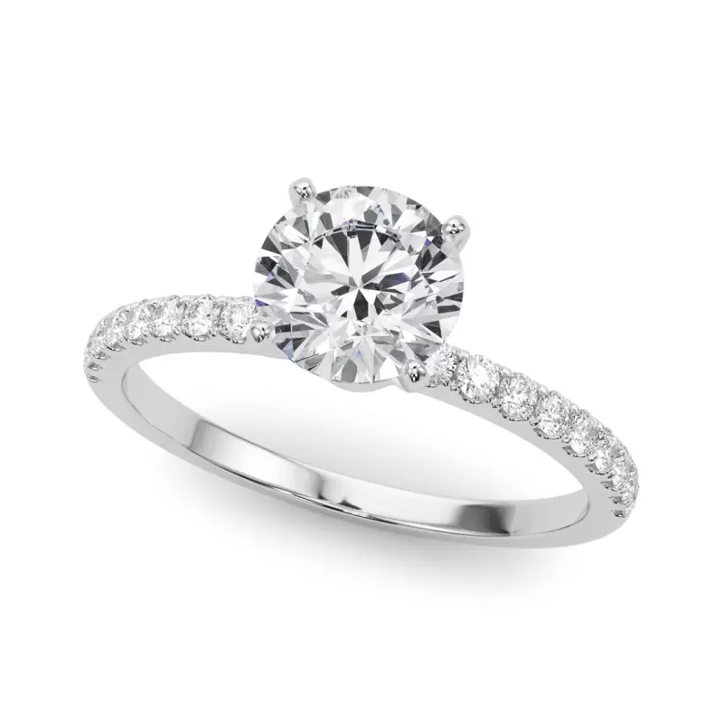 Platinum Joanna Classic Pave Diamond Engagement Ring