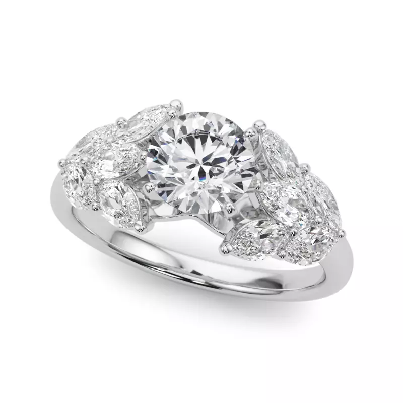 Platinum Celestia Marquise Diamond Engagement Ring