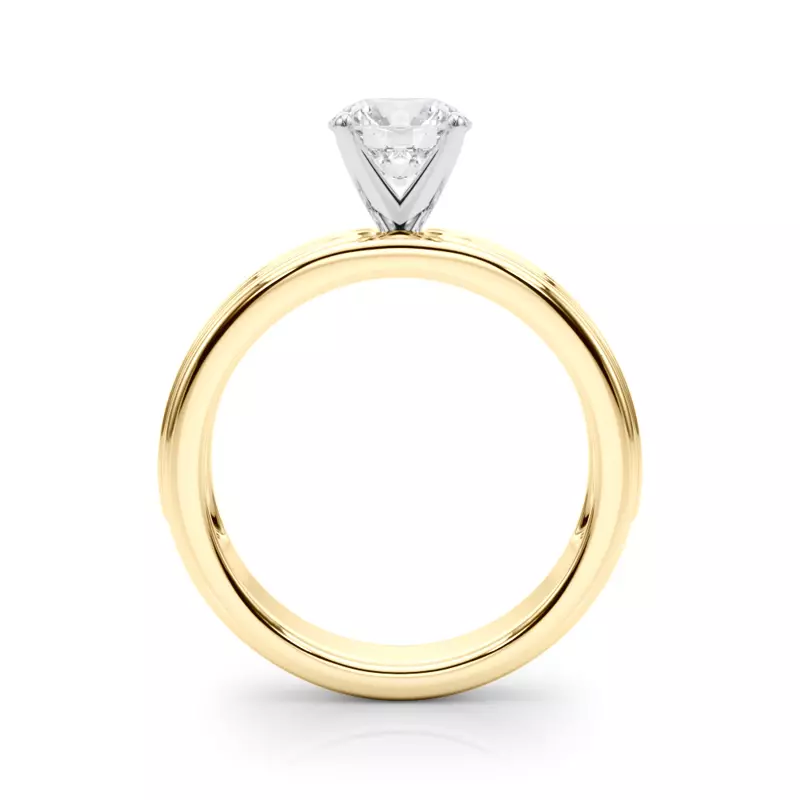 18K Yellow Gold Aquarion Modern Channel Set Diamond Engagement Ring
