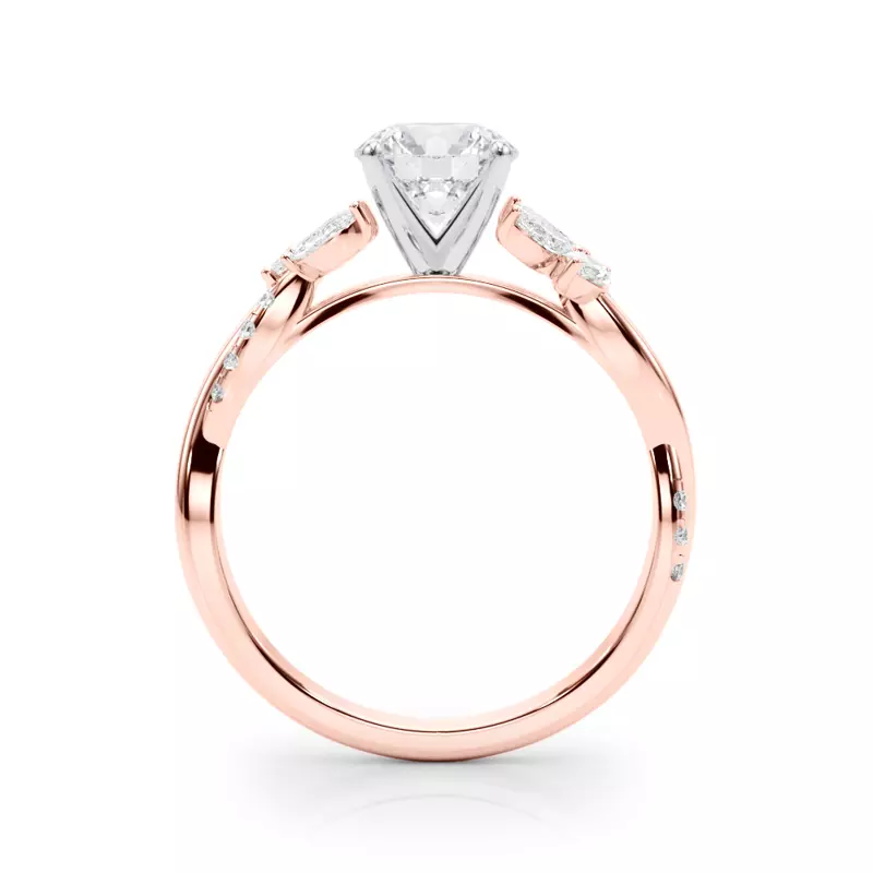 14K Rose Gold Christallas Floral Inspired Engagement Ring