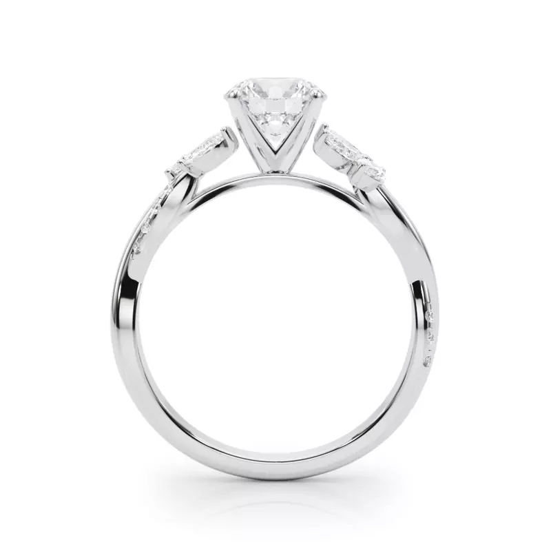 14K White Gold Christallas Floral Inspired Engagement Ring