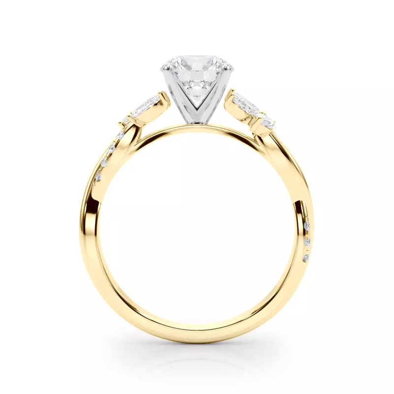14K Yellow Gold Christallas Floral Inspired Engagement Ring