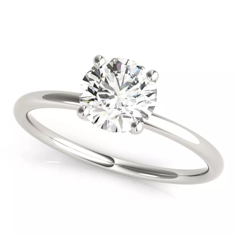 18K White Gold Addison Traditional Solitaire Engagement Ring
