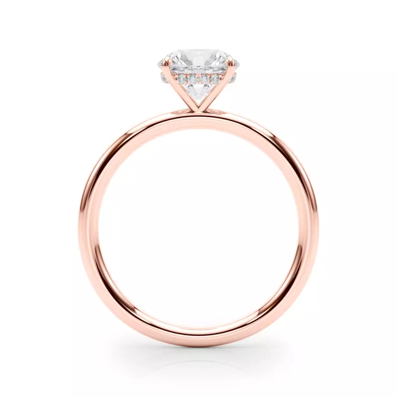 14K Rose Gold Lisa Hidden Halo Diamond Engagement Ring