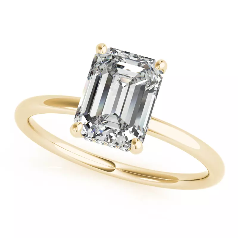 14K Yellow Gold Lisa Hidden Halo Diamond Engagement Ring