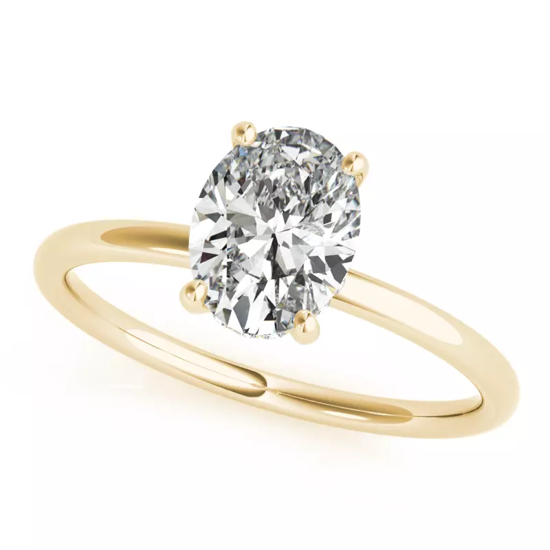 14K Yellow Gold Lisa Hidden Halo Diamond Engagement Ring