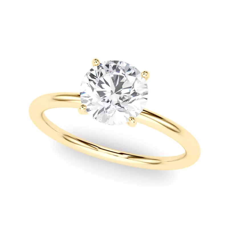18K Yellow Gold Lisa Hidden Halo Diamond Engagement Ring