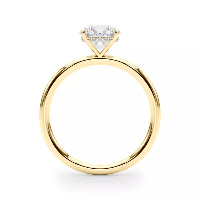 18K Yellow Gold Lisa Hidden Halo Diamond Engagement Ring